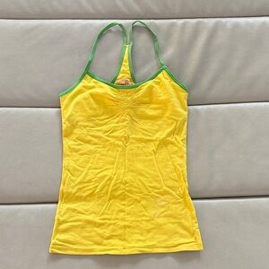 Free people Yellow Tank Top with Green Trim XS